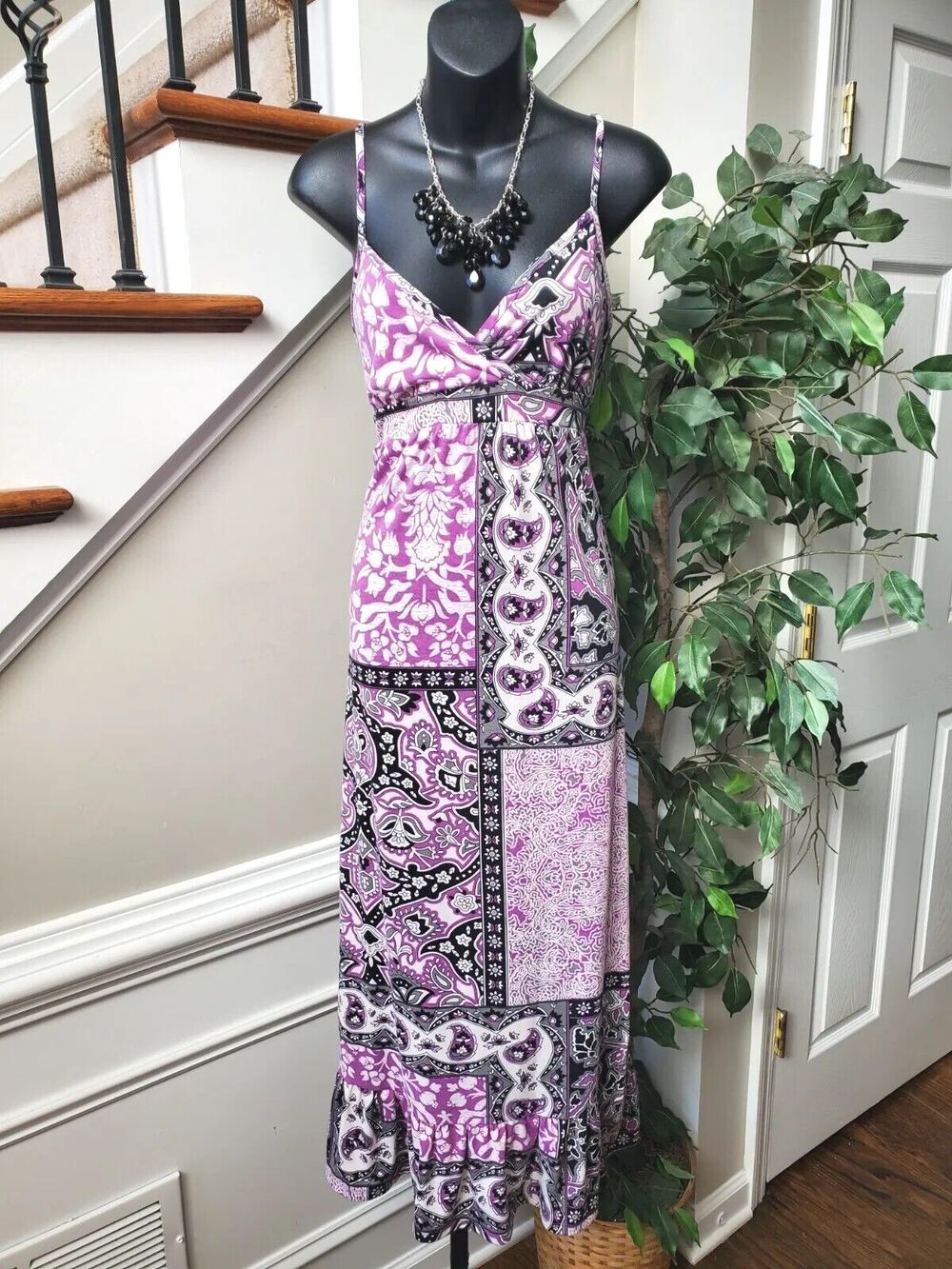 Mossimo Supply Co. Women's Purple Sweetheart Neck Sleeveless Long Maxi Dress S